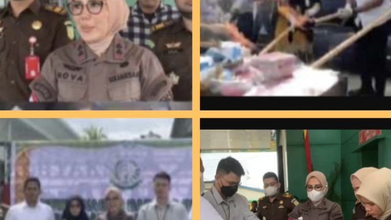 Kejari Inhil Musnahkan Barang Bukti Narkotika dan jenisnya alat elektronik Handphone Iphone dan Android