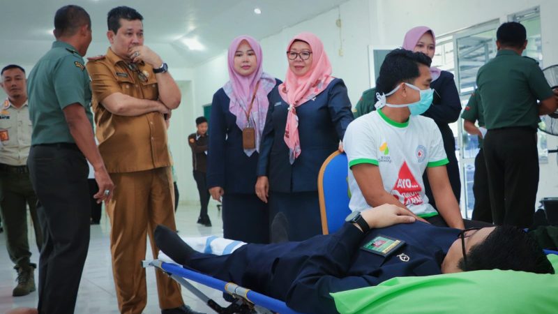 Sambut Hari Juang TNI-AD ke-78, Kodim 0401/Muba Gelar Baksos Donor Darah