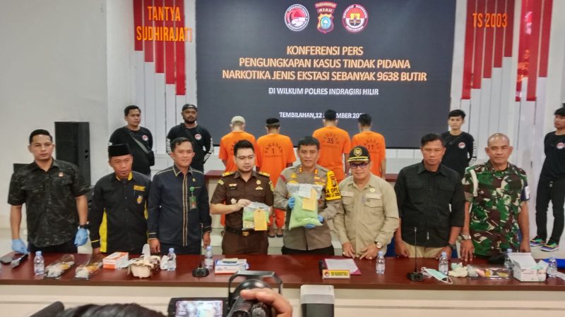Sat Res Narkoba Polres Inhil Berhasil Mengamankan Narkoba Jenis Ektasi 9638 Butir Pil Ekstasi dan 4 Orang Sindikat Jaringan Internasional