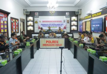 Usai Rakor Lintas Sektoral Polres Inhu Gelar Apel Pasukan Ops Lilin LK 2023 di Polres Inhu