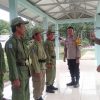 Menghadapi Pemilu Personil Polsek Lembak Berikan Pelatihan Kepada Linmas Desa Kemang