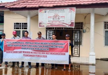 Penghulu dan Perangkat Kepenghuluan Karya Mukti Kec. Rimbo Melintang Kab. Rohil Lakukan Ikrar Neltritas Pemilu 2024