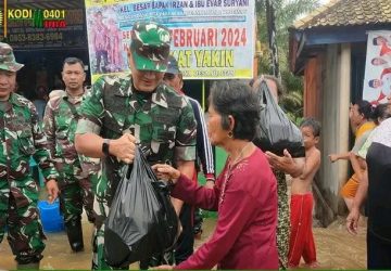 Tanggap Bencana Dandim 0401/Muba Tinjau Lokasi Banjir di Kecamatan Kecamatan Sanga Desa