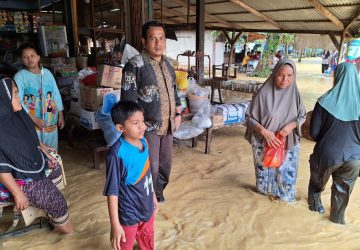 Mewakili Pj Bupati Kampar, Camat Kampar Dedi Herman Tinjau Lokasi Banjir di Desa Penyasawan