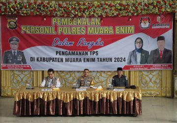 Pembekalan Personil Polres Muara Enim dalam PAM di TPS Pemilu 2024