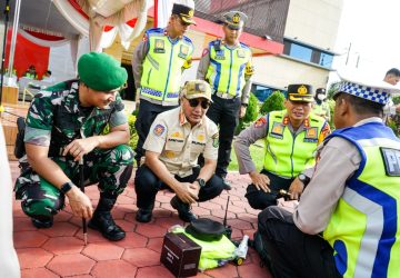 Pj Bupati Muba Hadir, Gelar Apel Cek Kesiapan Personel Pengamanan TPS Pemilu 2024