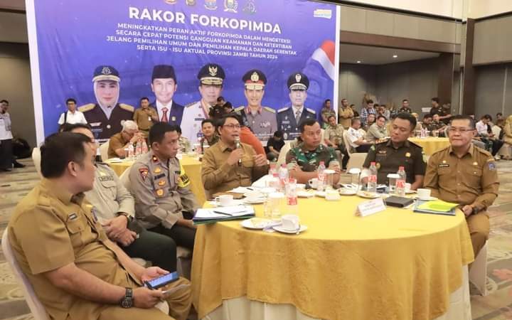 Wabup Tanjabbar Ikuti Rakor Forkopimda Provinsi Jambi