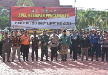 Pengamanan Pleno Tingkat Kabupaten, Polres Bengkalis Gelar Apel
