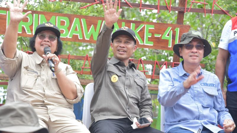 Bupati Bengkalis Sambut dan Dampingi Kunker Menteri LHK, di Mangrove Education Center dan Arboretum Gambut