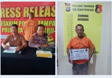 Polsek Tampan Bekuk Pelaku Pengancaman di Loket PT. Sari Kencana Pekanbaru