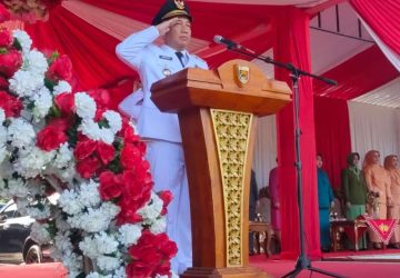 Upacara HUT Tanggamus ke-27 di Lapangan Merdeka Kota Agung, Pj. Bupati Tanggamus Mulyadi Irsan Menjadi Inspektur