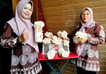 Bukit Asam Bantu Warga Desa Bangkitkan Usaha Jamur Tiram