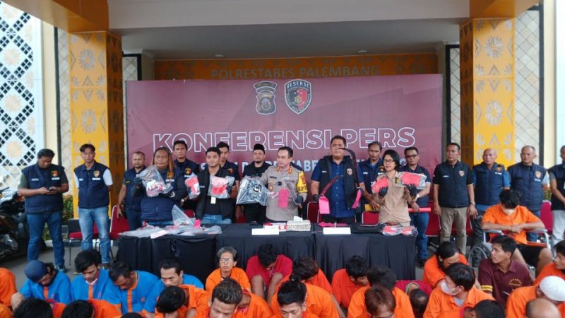 Operasi Pekat Polrestabes Palembang Berakhir, Kapolres Ungkap 96 Kasus Dengan 110 Tersangka.