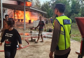 Polres Muba Amankan Pelaku Kebakaran Penyulingan Minyak di Babat Toman