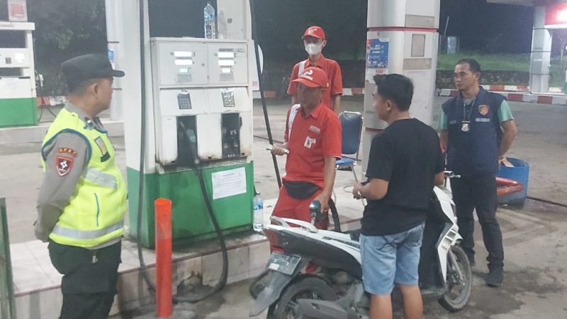 Kapolsek Lawang Kidul Patroli SPBU Desa Lingga Tanjung Enim