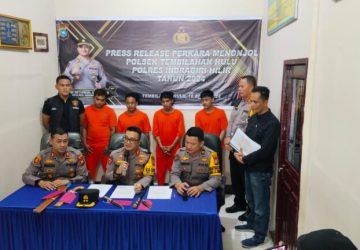 Polres Inhil Press Rilis Kasus Dugaan Pembegalan di Tembilahan Hulu