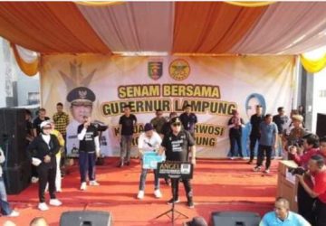 Masyarakat Lampura Ramaikan Senam Lampung Berjaya bersama Gubernur Lampung