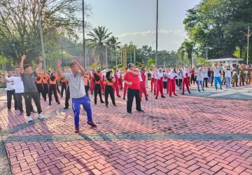 Semarakan HANI 2024 BNNK Muara Enim Geler Senam Sehat Donor Darah dan Pemeriksaan Kesehatan