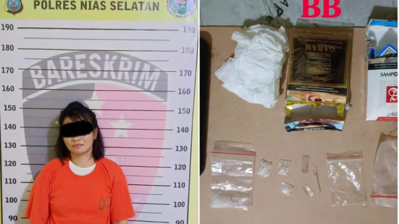Duga Edarkan Sabu, Seorang Wanita Diamankan Satres Narkoba Polres Nias Selatan