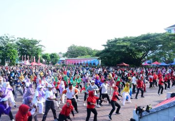 Wabup Bagus Santoso Senam Bersama Meriahkan Hari Jadi ke-512 Bengkalis