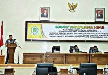DPRD Inhil Gelar Sidang Paripurna ke 12, Dengar Tanggapan Bupati Inhil Terhadap Pandangan Fraksi