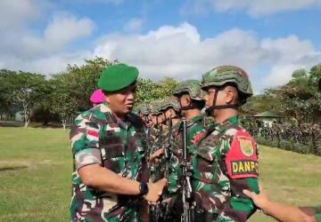 Yonif 141/AYJP Gelar Upacara Satgas Pamtas RI-PNG