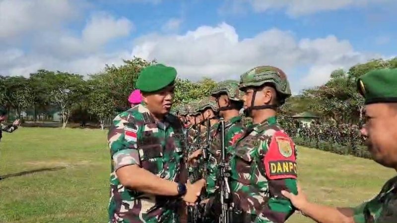 Yonif 141/AYJP Gelar Upacara Satgas Pamtas RI-PNG