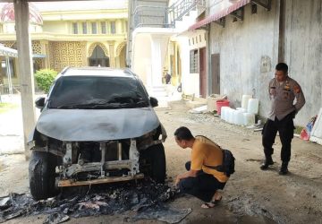 Personil Sat Reskrim Polres Rohul Bekuk Pelaku Pembakaran Mobil