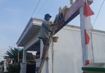 Sambut HUT ke-79 Kemerdekaan RI, Karang Taruna Desa Sukajaya Hiasi Seluruh Sudut Desa