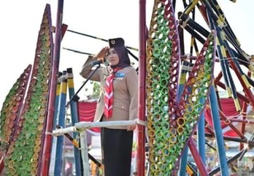 Peringati Hari Pramuka ke-63, Kwarcab Gerakan Pramuka Lamsel Gelar Apel Besar di Kecamatan Tanjung Sari
