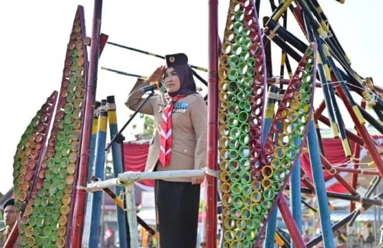 Peringati Hari Pramuka ke-63, Kwarcab Gerakan Pramuka Lamsel Gelar Apel Besar di Kecamatan Tanjung Sari