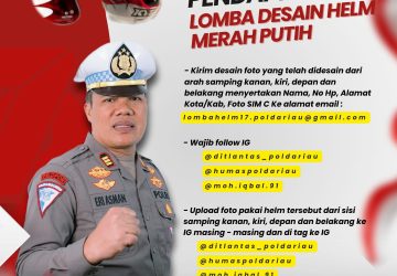 Ditlantas Polda Riau Memeriahkan HUT RI Yang 79  Adakan Lomba Desain Helm Merah Putih Inhu