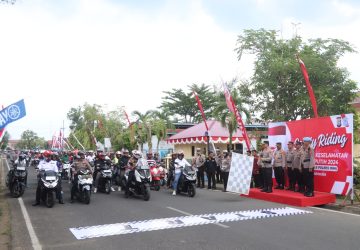 Polres Indragiri Hulu Gelar Safety Riding Kampanye Berkeselamatan Merah Putih 2024 
