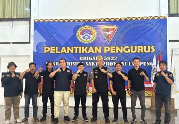 Ketum DPP AWPI Kukuhkan Pengurus Brigade 5822 Cakra Trisula Sakti Provinsi Lampung