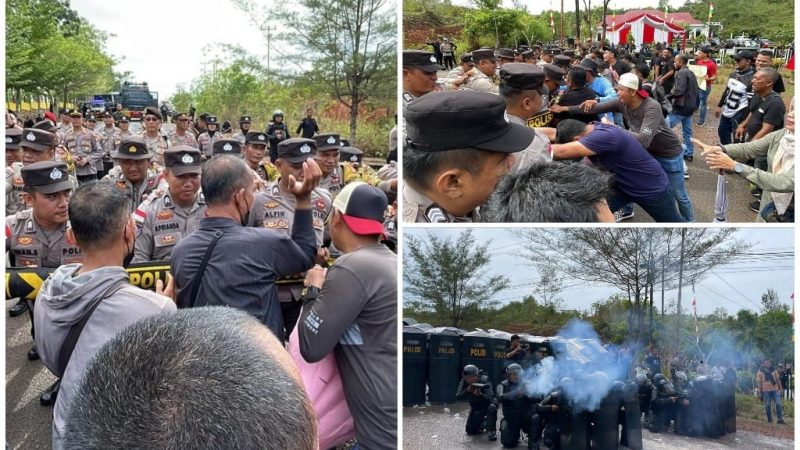 Kapolres Bintan Bersama FKPD Saksikan Langsung Penanggulangan Aksi Demo di Kantor KPUD Bintan