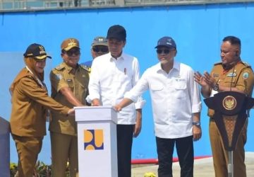 Bupati Lampung Selatan Dampingi Presiden Jokowi Resmikan SPAM di Natar