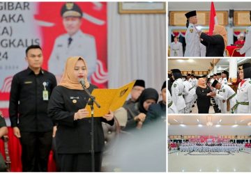 Bupati Kasmarni Resmi Kukuhkan 75 Anggota Pasukan Paskibraka Bengkalis Tahun 2024