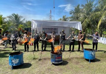 Bea Cukai Bengkalis Musnahkan 7 Ton Barang Bukti Hasil Sitaan