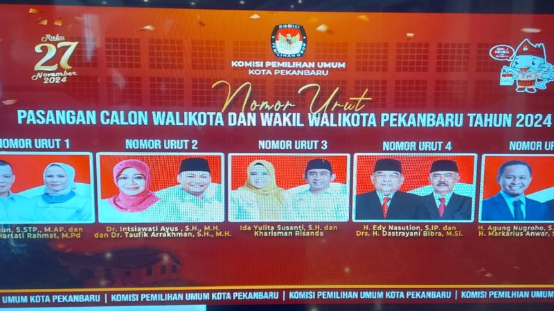 KPU Kota Pekanbaru Tetapkan Muflihun – Ade Hartati Rahmat Sebagai Nomor Urut 1