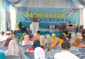 Kapolsek Kempas Hadiri Reuni Akbar, Ajak Alumni Wujudkan Pilkada Riau 2024 Damai