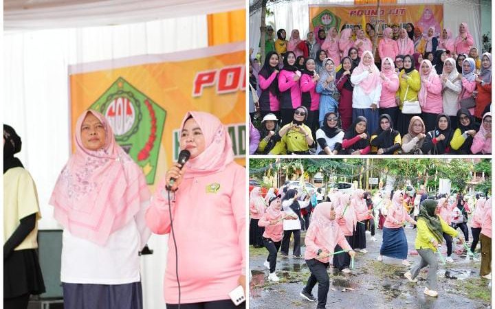 Gelar Senam Pound Fit Bersama GOW Kab. Kampar, Erni Haerani: Badan Sehat Silahturahmi Terjaga