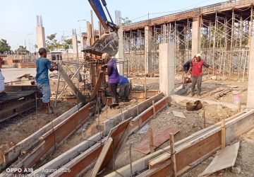 Proyek TBM Tahap II Disporapar Mojokerto Kota Diduga Abai Terhadap Keselamatan Kerja