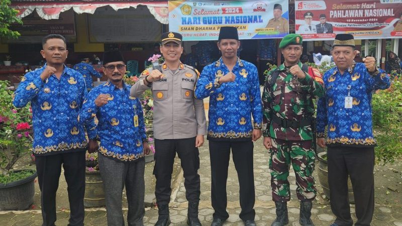 Kapolsek Kempas bersama Forkopimcam Hadiri Upacara Hari Korpri ke-53 di SMA Negeri Dharma Pendidikan