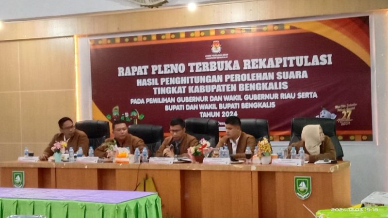KPU Bengkalis Menetapkan Hasil Pemilihan Bupati dan Wakil Bupati Kabupaten Bengkalis