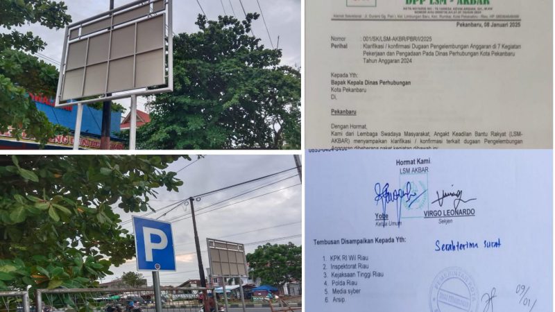 LSM AKBAR Himbau KPK Usut 7 kegiatan Pengadaan Di Dishub Kota Pekanbaru
