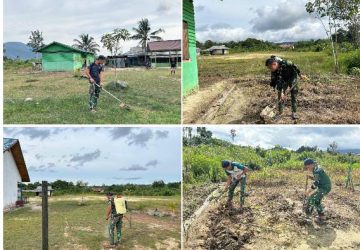 Satgas Yonzipur 5/ABW Gelar Gerakan Peduli Lingkungan Sekolah Bersih, Indah, dan Nyaman