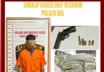 Polsek Batanghari Leko Berhasil Menangkap DA Pemilik Warung yang Kedapatan Menyimpan Senpi Rakitan Jenis Pistol