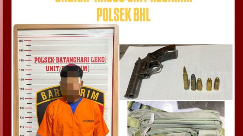 Polsek Batanghari Leko Berhasil Menangkap DA Pemilik Warung yang Kedapatan Menyimpan Senpi Rakitan Jenis Pistol