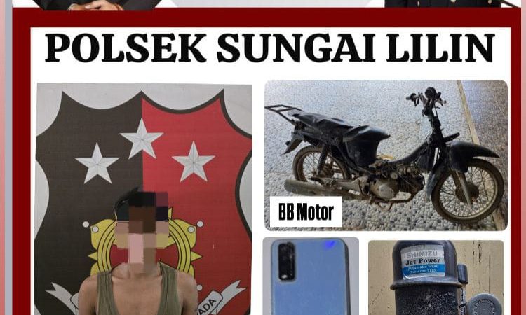 Kapolsek Sungai Lilin Berhasil Menangkap Seorang Pria DAA Pelaku Pencuri Pompa Air Dan Sepeda Motor
