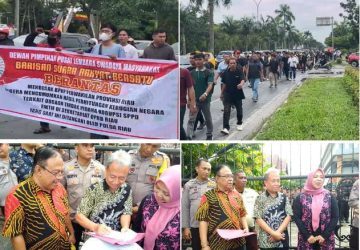 Rasusan Massa Kepung Kantor BPKP, Berantas bersama Masyarakat Gesa BPKP Serahkan Hasil Audit SPPD Fiktif DPRD Riau